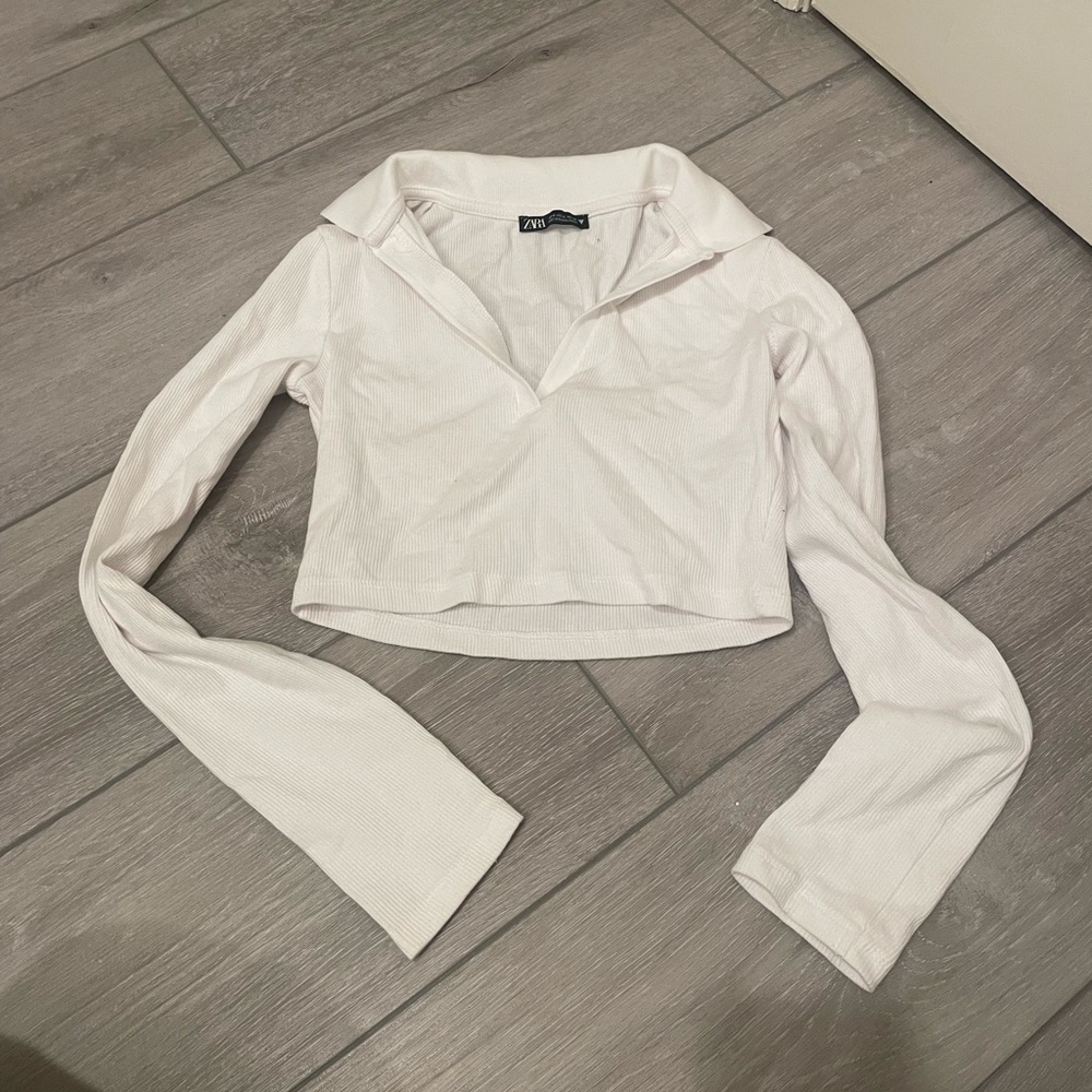 zara crop top long sleeve
